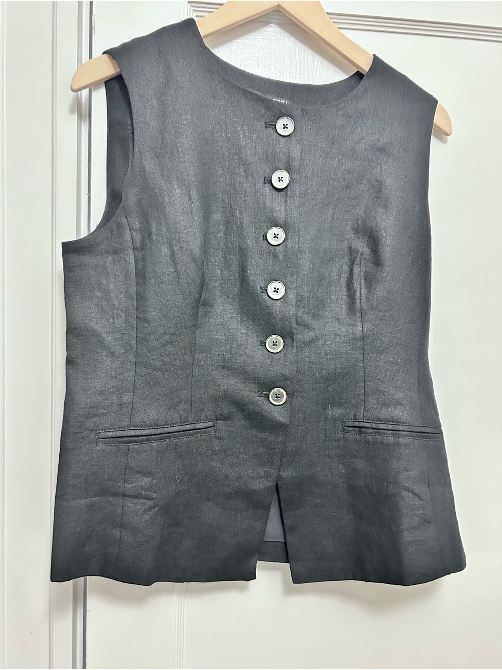 Black Linen Vest, new with tags